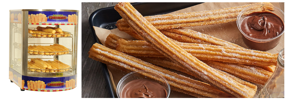 Original Golden Churros served with chocolate dipping sauce